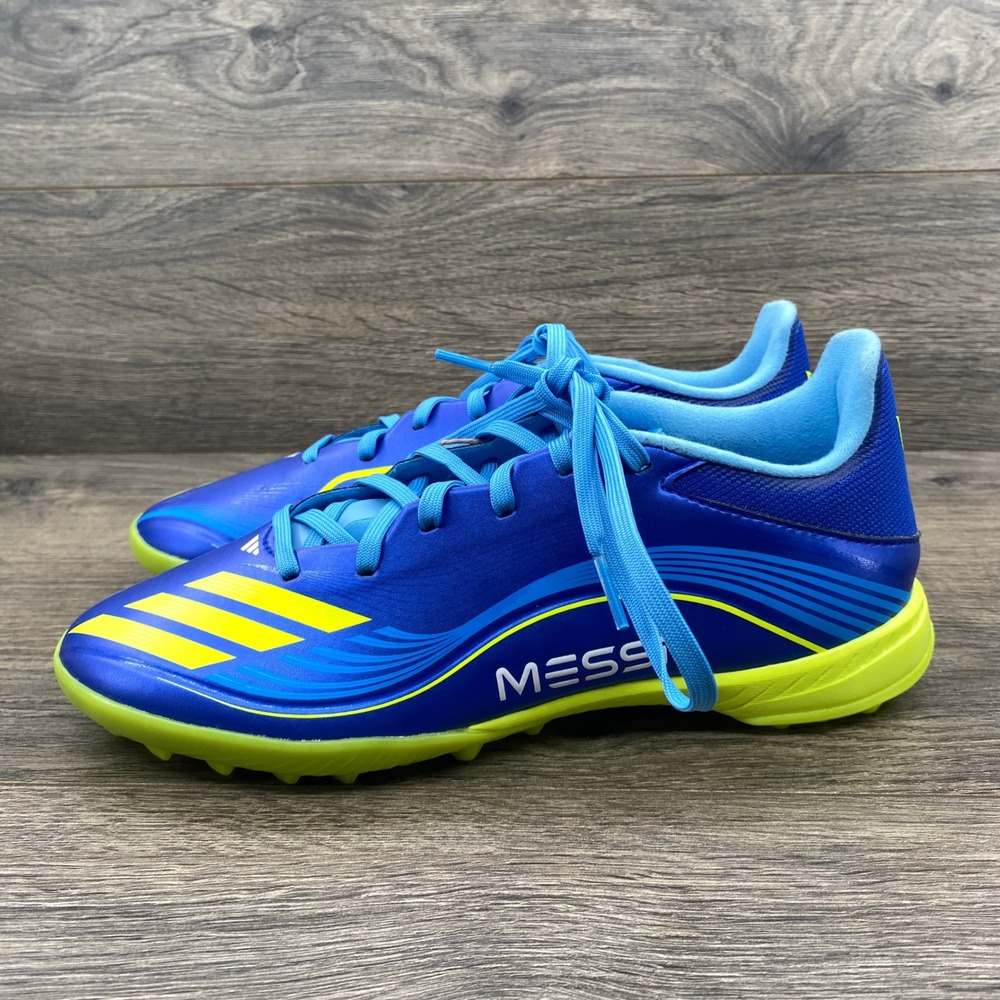 Adidas F50 Messi League TF Soccer Shoes Men 7 Women 8 Blue Yellow Turf Cleats